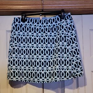 Lulu-B Blue and White Patterned Mini Skirt